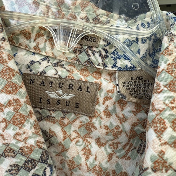 Men's Blue and Brown Patterned Shirt - Picture 2 of 3